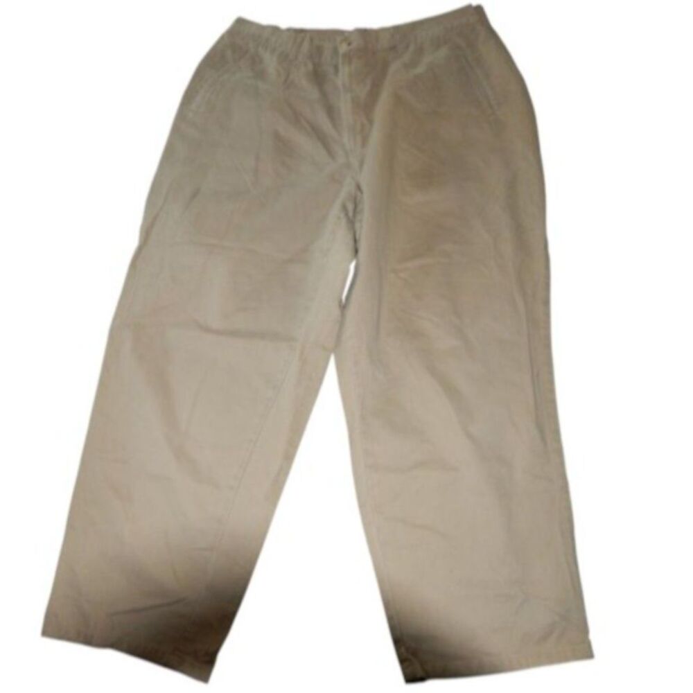Directives Woman Petite Plus 22/24 Vintage Cotton Tan Straight Leg Pants Slacks
